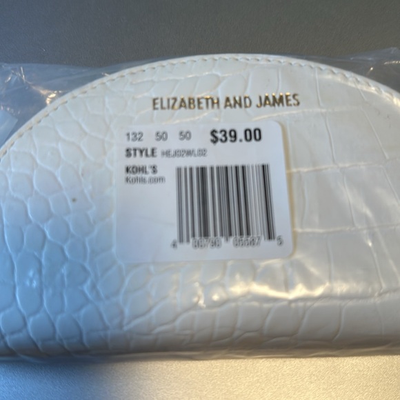 ELIZABETH & JAMES Cream Textile Halfmoon Wristlet Wallet - Picture 9 of 11